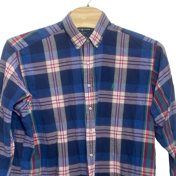 Ralph‎ Lauren XL Plaid Long Sleeve Blake Button Up 100% Cotton Blue Green Red - Picture 4 of 5